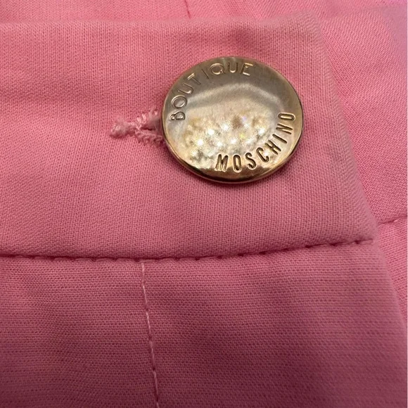 Moschino Pink Cotton Pants | Designer Straight-Leg Trousers - Picture 7 of 13